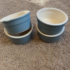 set of 4 blue ramekins